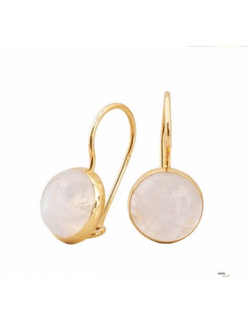 Adita Gold 14K Gold Genuine Moonstone Earrings