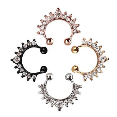 Jeweled Spike Four Piece Bull Ring Set