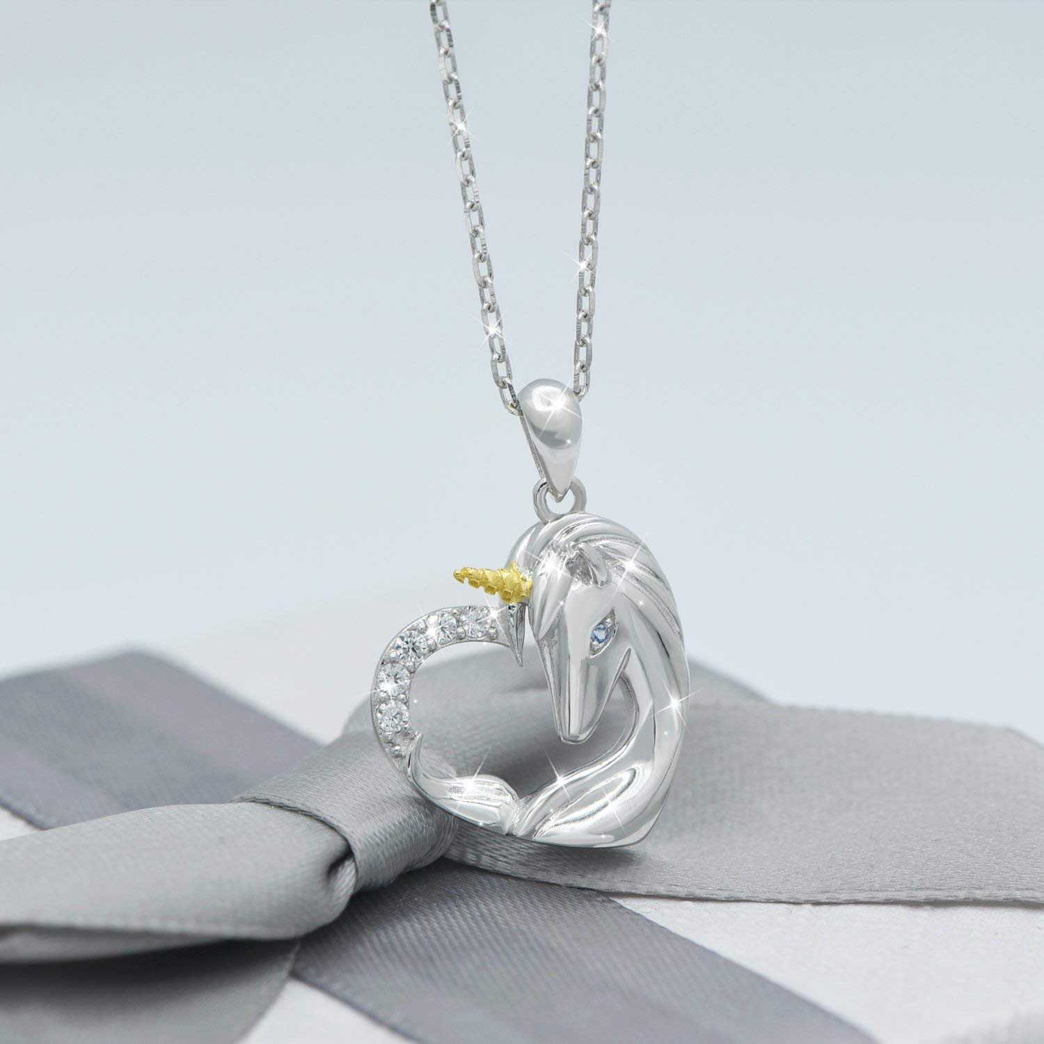 Sterling silver unicorn necklace