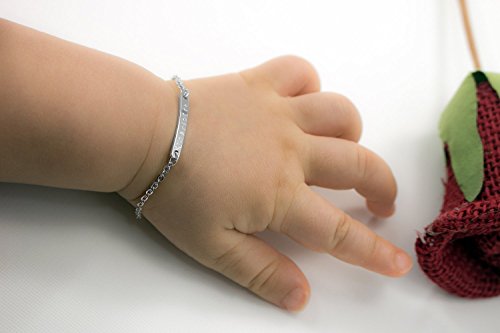 Baby Name Bar id Bracelet on Hand