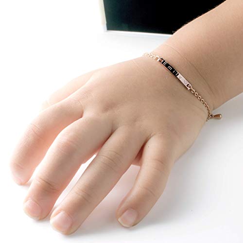 Baby Name Bar id Bracelet Hand