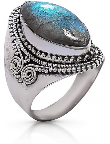  Koral Jewelry Labradorite Vintage Gipsy Ring