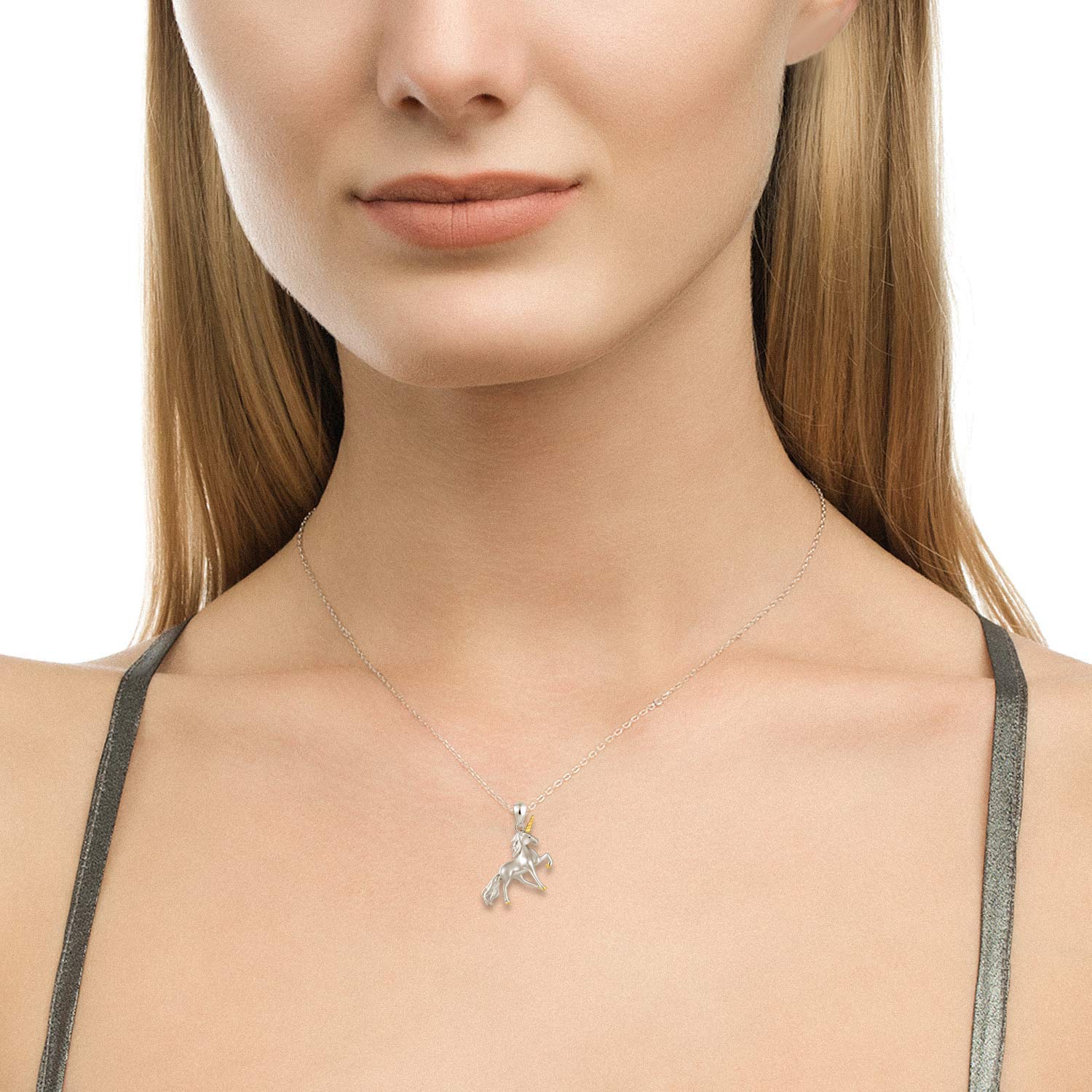 Silver unicorn necklace
