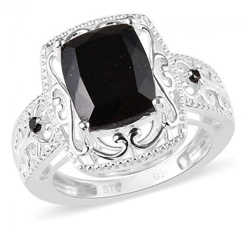 Shop LC 925 Sterling Silver Black Tourmaline Ring