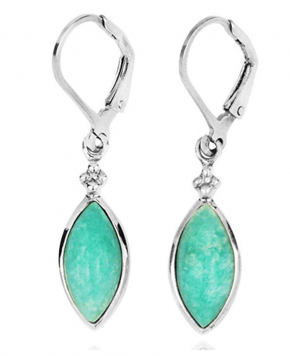 BillyTheTree Gemstone Jewelry Amazonite Lobster Clasp Earrings