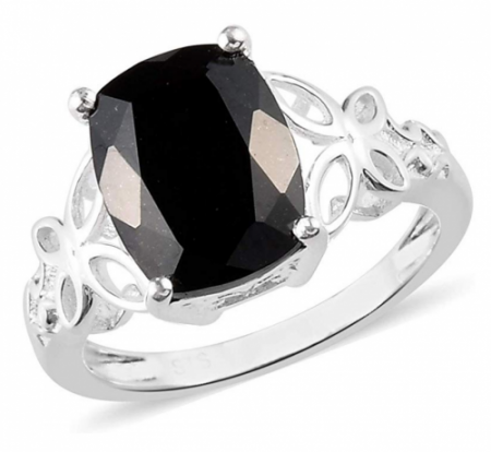 Shop LC 925 Sterling Silver Black Tourmaline Engagement Ring