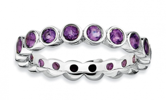 The Black Bow Jewelry Co. Stackable Bezel Set Amethyst Band