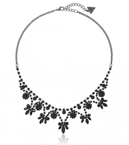 GUESS "Basic" Jet Dainty Floral Necklace