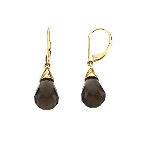 The Black Bow Jewelry Co. Briolette Smoky Quartz Lever Back Earrings