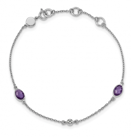 The Black Bow Jewelry Co. Amethyst and Diamond Bracelet