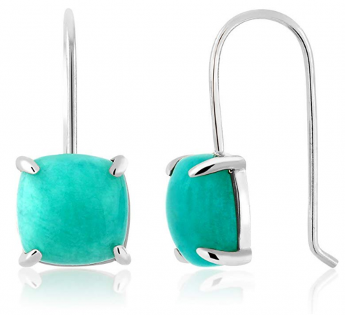 Gem Stone King 925 Sterling Silver Amazonite Earrings