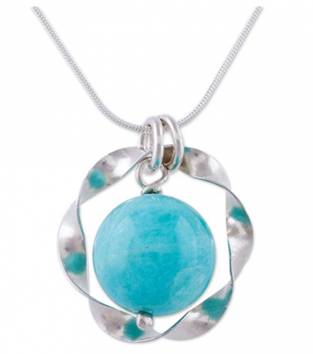 NOVICA Amazonite .925 Sterling Silver Necklace