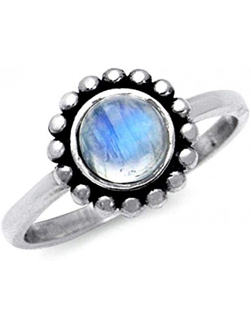  Silvershake Flower Moonstone Engagement Ring