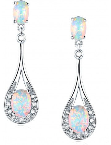  Opaltop Teardrop Vintage Earrings