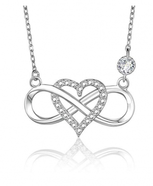 BlingGem Diamond Heart Infinity Necklace