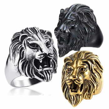 Eosing Stainless Steel Roaring Lion Ring
