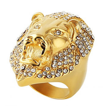 HZMAN Iced Out Lion Ring