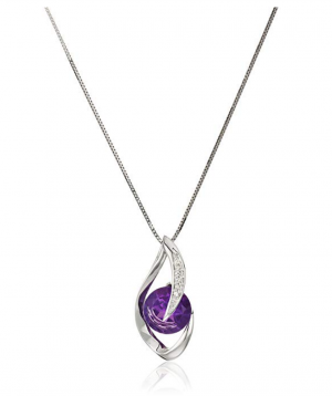 Amazon Collection White Gold Accent Flame Pendant