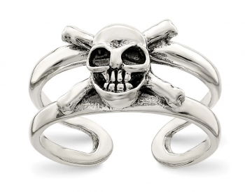 Black Bow jewelry Co. Antiqued Skull & Cross Bones Toe Ring