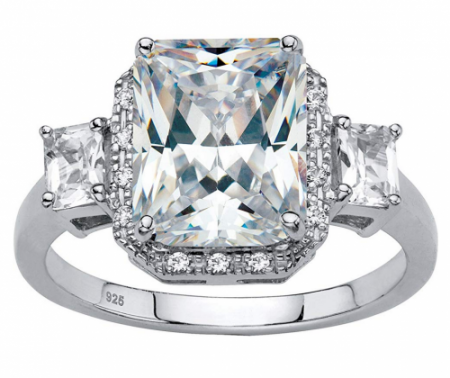 Palm Beach Jewelry Created White Sapphire 3 Stone Ring
