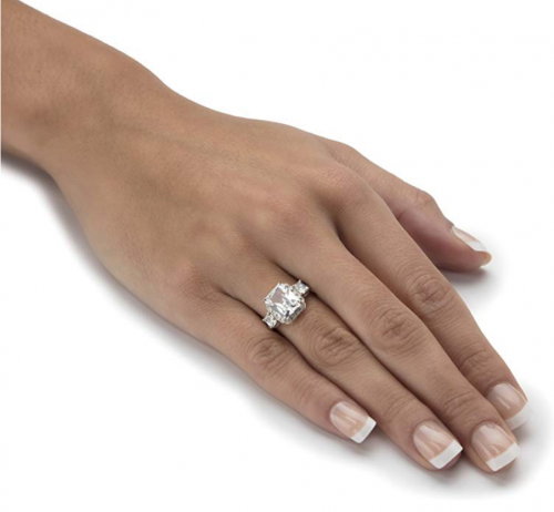 Palm Beach Jewelry Created White Sapphire 3 Stone Ring