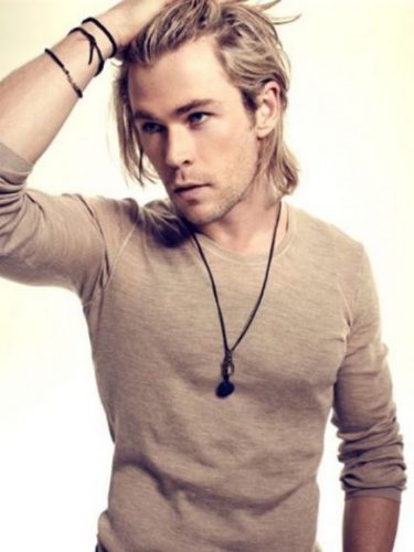 Chris Hemsworth wearing leather necklace