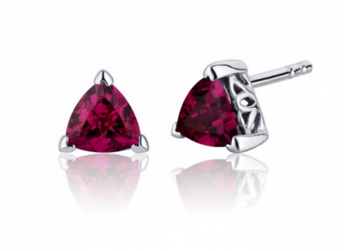 Ruby & Oscar Trillion Cut Ruby Stud Earrings