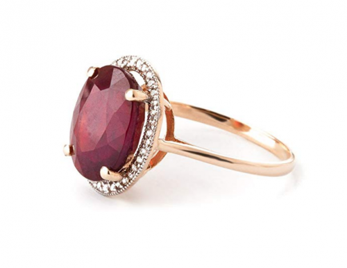 Galaxy Gold Oval-Shaped Ruby Rose Gold Ring