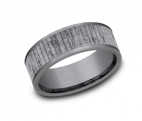 Charles & Colvard Men's Split Wood Band