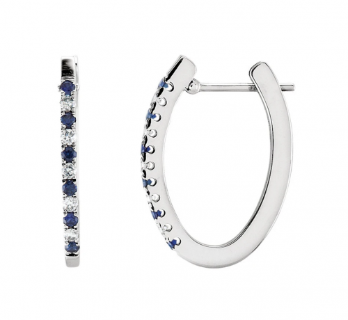 The Black Bow Jewelry & Co. Sapphire & Diamond Hoop Earrings