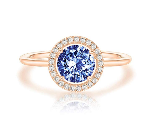 PAVOI Swarovski Crystal Sapphire Birthstone Ring