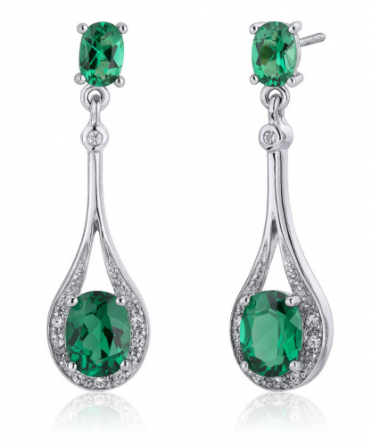 Ruby & Oscar Emerald & CZ Drop Earrings