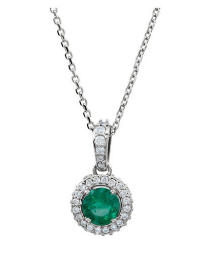 Black Bow Jewelry & Co. Emerald & Diamond Necklace