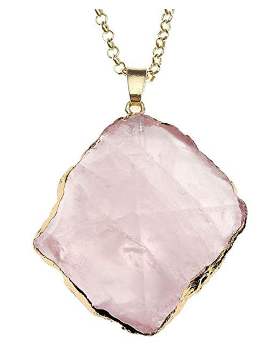 Rose quartz rope necklace Clearance