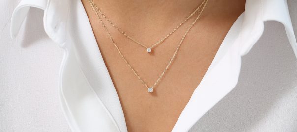 Crystal Clear Quartz Necklace - Floating diamond necklace - Delicate G -  Urban Carats