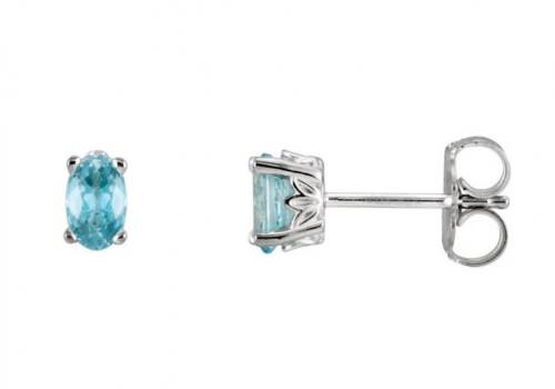 Black Bow Jewelry & Co. Blue Zircon Stud Earrings