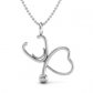  Stethoscope Silver Heart Necklace