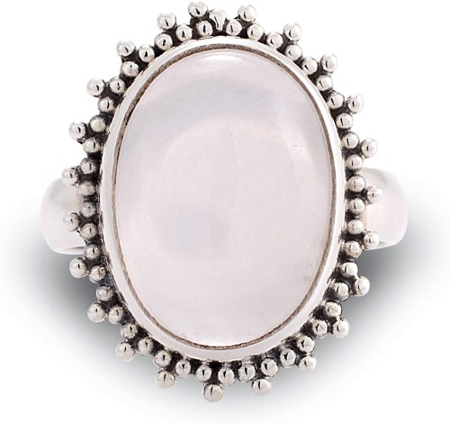 Chuvora 925 Oxidized Sterling Silver Natural Moonstone Ring Profile