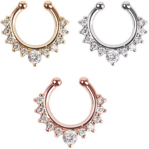 CosCosX 3 Pcs Nose Ring Septum Piercing Jewelry