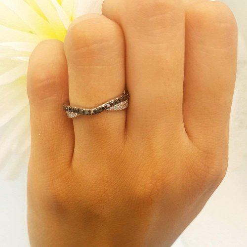 Dazzling Rock Stackable ring on hand