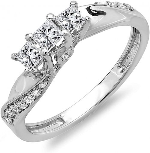 Diamond silver ring