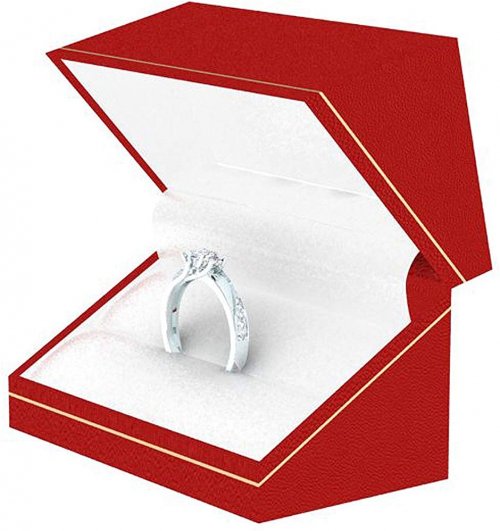 Diamond silver ring box