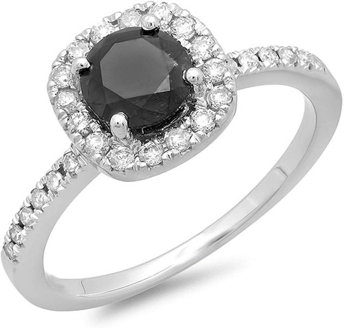 Dazzlingrock Collection 1.15ct Round Black Diamond Ring