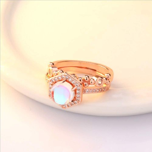 Finemall Faux Moonstone Finger Ring Collection