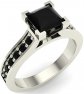  Glitz Design Princess Black Diamond Engagement Ring