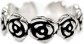  Silver Insanity Rose Flower and Leaves Pinky Band