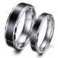 Jeulia Cool Black Titanium Steel Couple Rings 