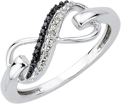 KATARINA silver black diamond ring