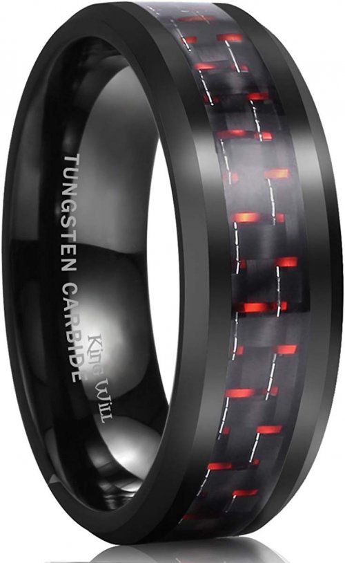 King Will Gentleman 8mm Black Tungsten Carbide Ring Model