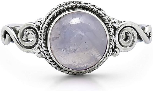 Koral Jewelry Moonstone Spiral Side Ring